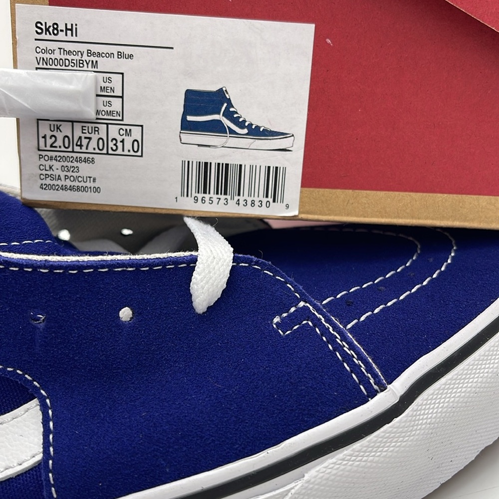 Vans Men’s Sk8-Hi Color Theory Beacon Blue
VN000D5IBYM
Sneakers - Picture 16 of 16